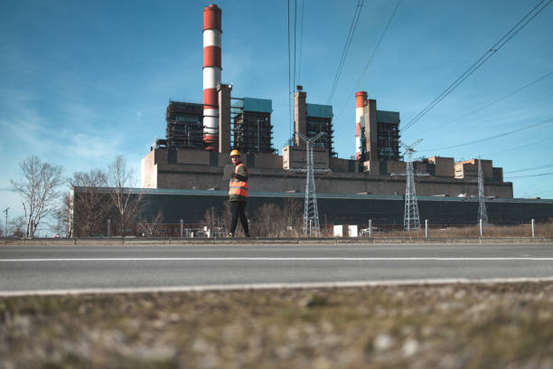 Engineer,electrical worker,at industrial facility